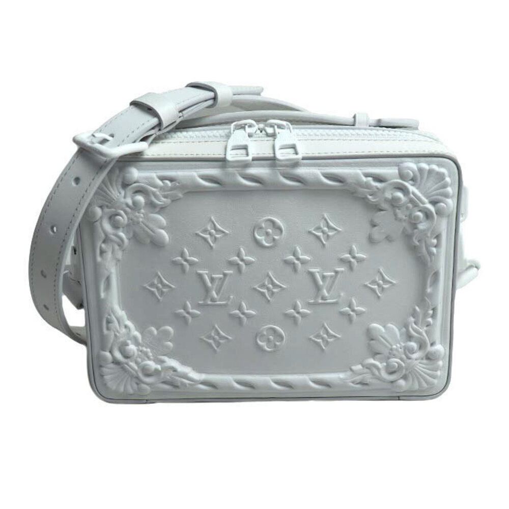 Louis Vuitton Shoulder Soft ament Orange Trunk Bag White LV Orange White